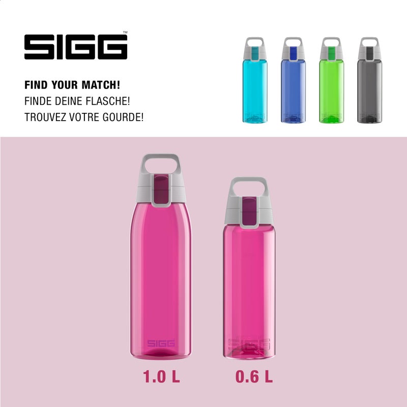 Sigg - Tritan Sports Water Bottle - Total Color Berry - Leakproof - Featherweight and Shatter-Proof Tritan Plastic - Dishwasher Safe - BPA Free - 20 Oz - Image 5